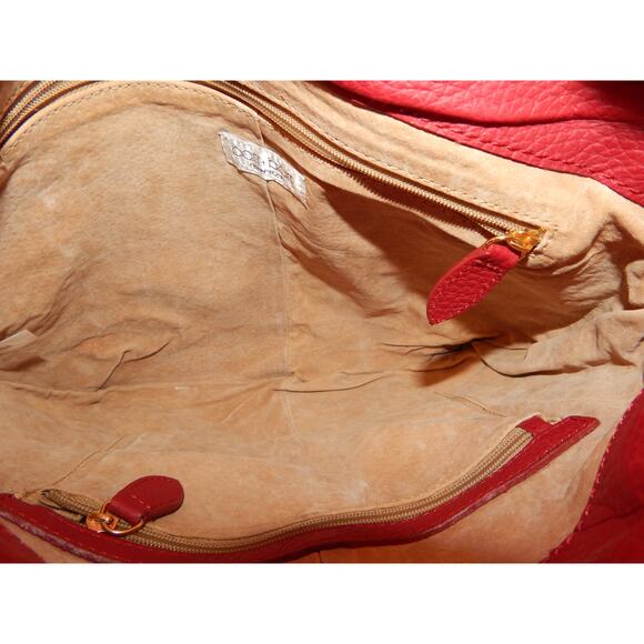 Barr + Barr Red Leather Hobo Shoulder Handbag EUC - Picture 2 of 7